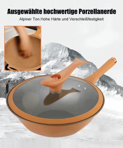 【0 Chemische Beschichtung】Alpen-Naturstein-Mikrodrucktopf ohne Beschichtung (geeignet für Induktions- & Gasherd)