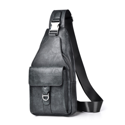 Premium Leather Water-Resistant Chest Bag, Single Shoulder Crossbody