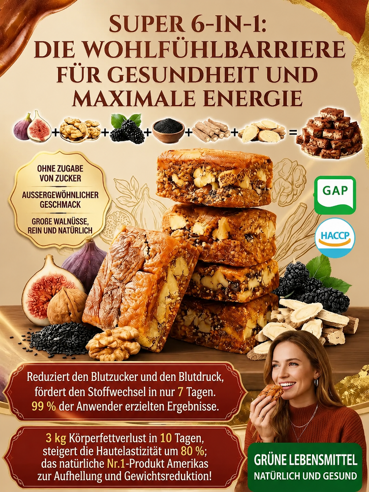 [Aktion: 1+1 GRATIS] Premium-Energieriegel mit Walnuss und Feige | Für Herz und tägliche Energie.