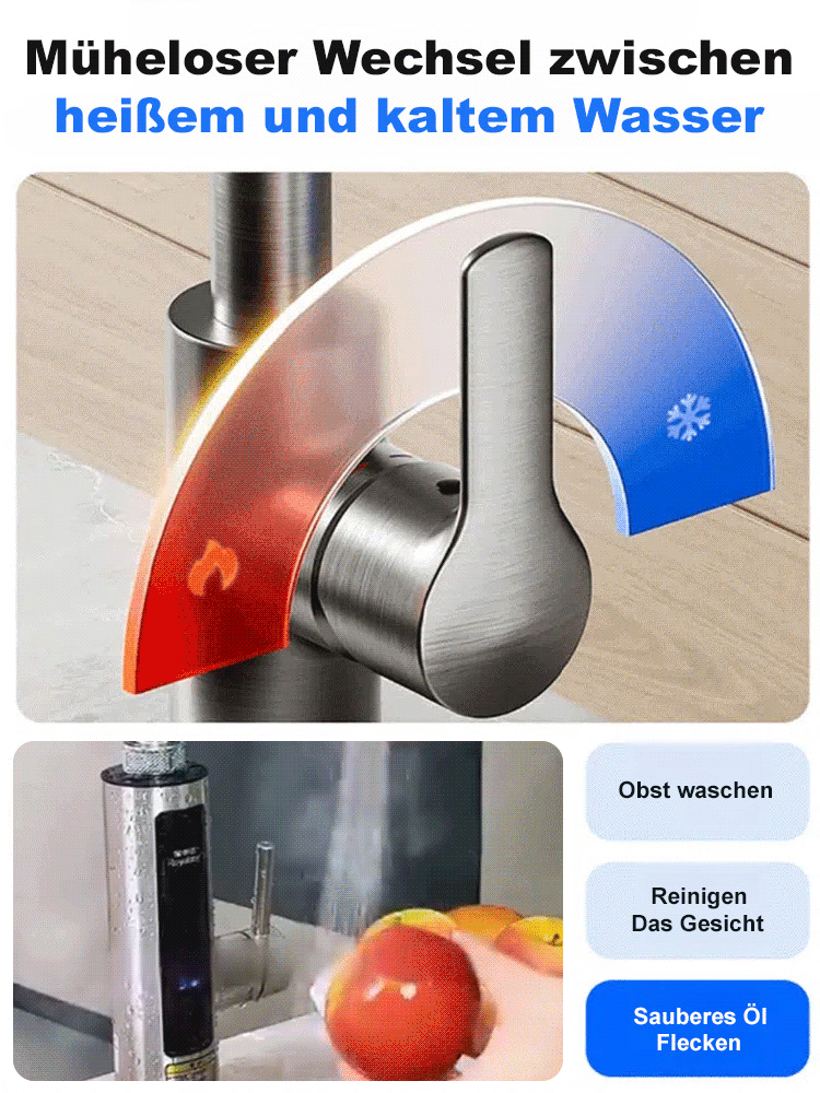 【30 Tage kostenlose Probe】A+++ Energiesparender Sofort-Heißwasserhahn, heißes Wasser in 3 Sekunden – spart jährlich bis zu 300 € Stromkosten