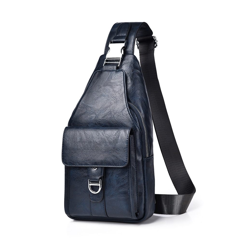 Premium Leather Water-Resistant Chest Bag, Single Shoulder Crossbody