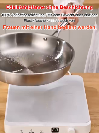  100% Unbeschichtet🔥 Physikalischer Antihaft-Effekt ganz ohne giftiges PFAS ✨ Die Pfanne fürs Leben！