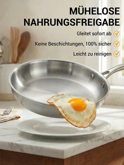  100% Unbeschichtet🔥 Physikalischer Antihaft-Effekt ganz ohne giftiges PFAS ✨ Die Pfanne fürs Leben！