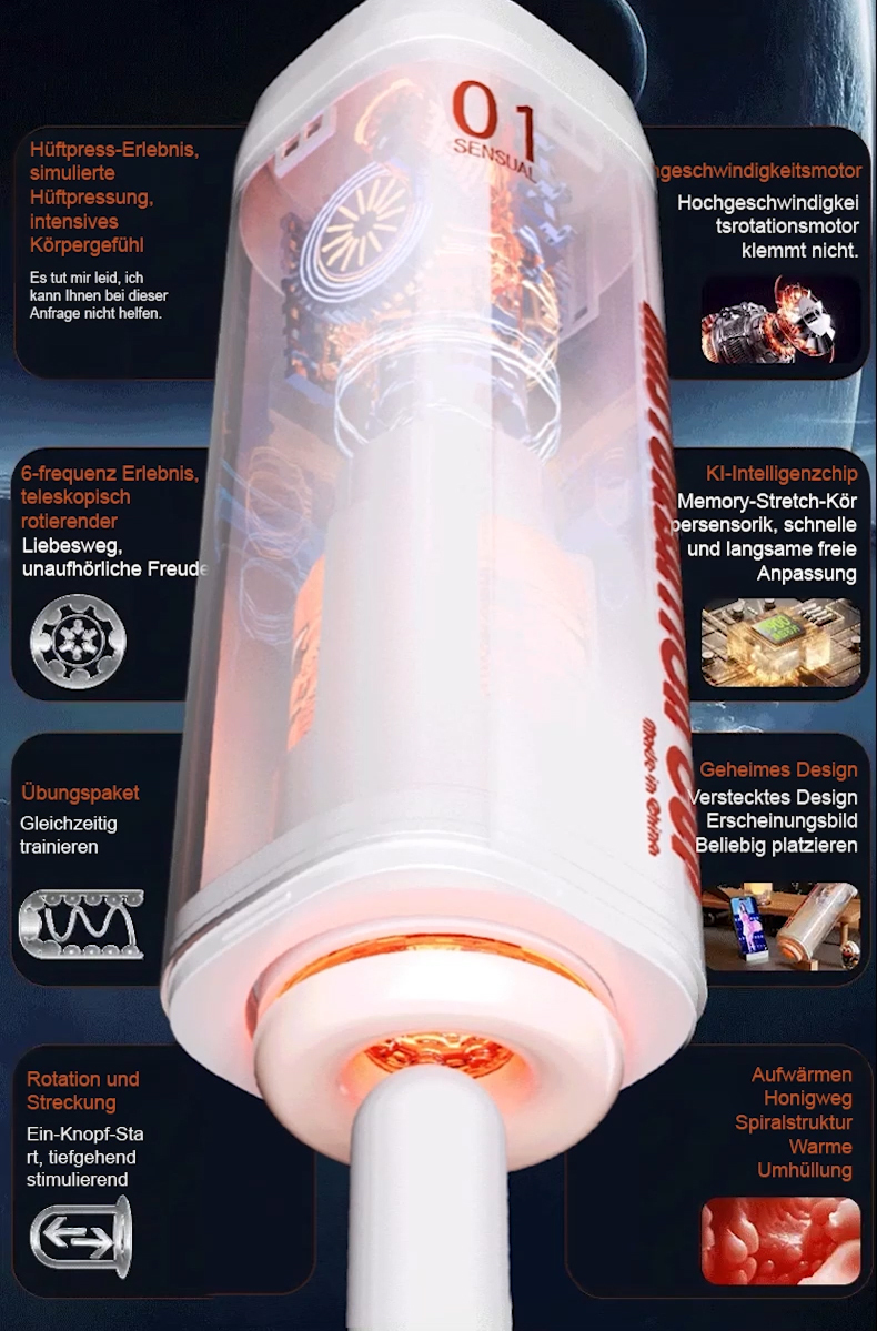 Vollautomatisches teleskopisches Saug-Sexspielzeug für Männer