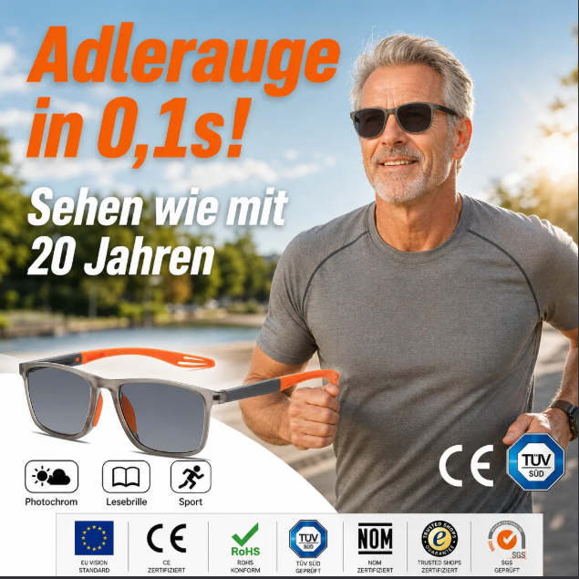  Jena smarte Autofokus-Lesebrille (+1 bis +7) | TÜV & CE geprüft ✔️ Nie wieder Brille wechseln!