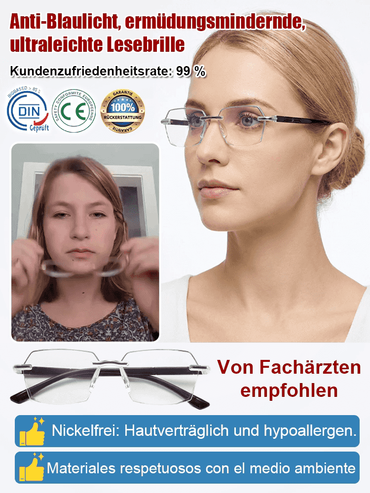 Intelligente Gleitsichtbrille mit Schnellfokus – 0,01 s automatische Anpassung ❤️ nahtloser Wechsel zwischen Nah- und Fernsicht, kein ständiges Auf- und Absetzen