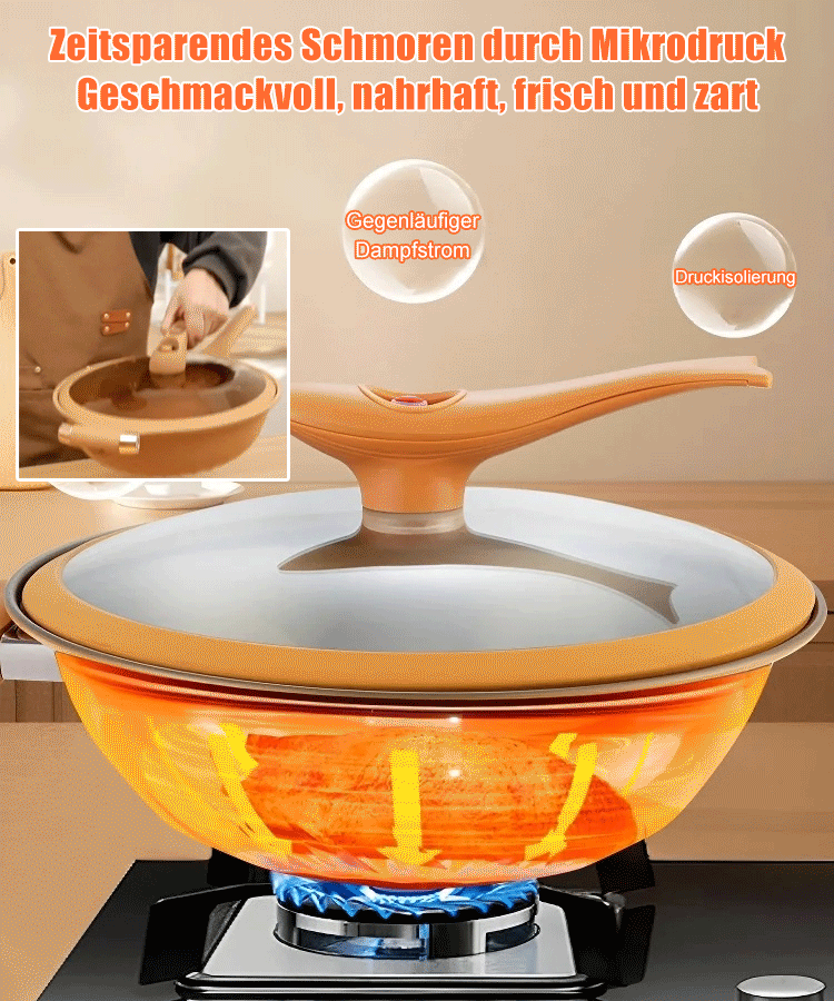 【0 Chemische Beschichtung】Alpen-Naturstein-Mikrodrucktopf ohne Beschichtung (geeignet für Induktions- & Gasherd)