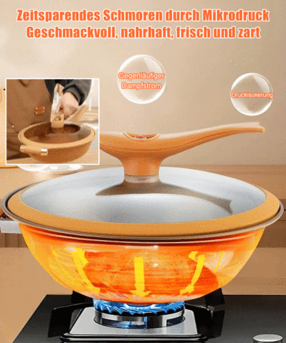 【0 Chemische Beschichtung】Alpen-Naturstein-Mikrodrucktopf ohne Beschichtung (geeignet für Induktions- & Gasherd)