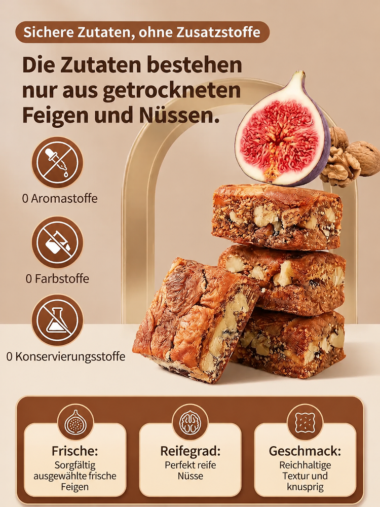 [Aktion: 1+1 GRATIS] Premium-Energieriegel mit Walnuss und Feige | Für Herz und tägliche Energie.
