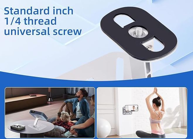 INQUIRLLY Desktop Projektorhalterung, 360° Drehbare Beamer Wandhalterung Projektor Deckenhalterung mit 1/4 Zoll Schraubschnittstelle, Projektor Ständer für Heimkino, Spielzimmer, Büro