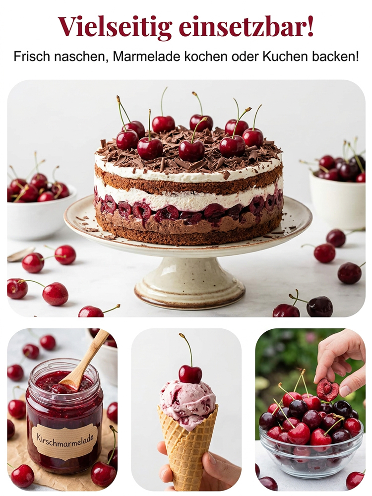 Wunderbaum Regina × Kordia: Kirschbaum-Setzling mit 99% Anwuchsrate | 2-3 Ernten pro Jahr | Jetzt pflanzen, im Juni ernten! | Gratis Versand