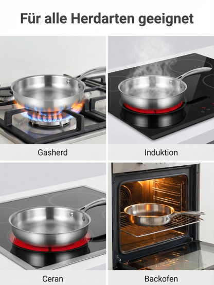 Edelstahlpfanne ohne Beschichtung