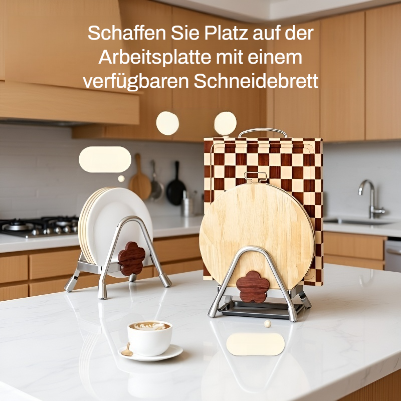 Multifunktionaler rustikaler dicker Buchenholz-Schneidebrettständer