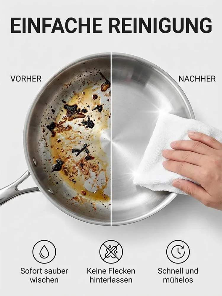 Edelstahlpfanne ohne Beschichtung