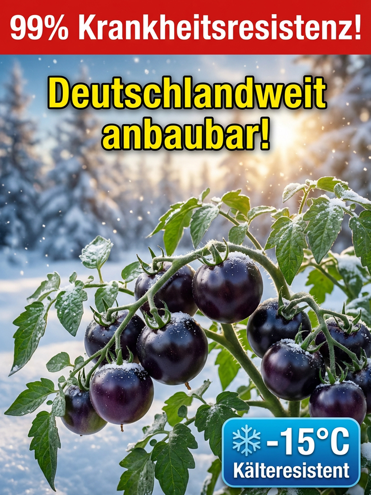 【Plant Now for a May Harvest】Premium Bavarian Black Pearl Tomato Seeds - No Staking Needed, 98% Germination Rate for Beginners, Blight-Resistant - 300+ Fruits per Plant