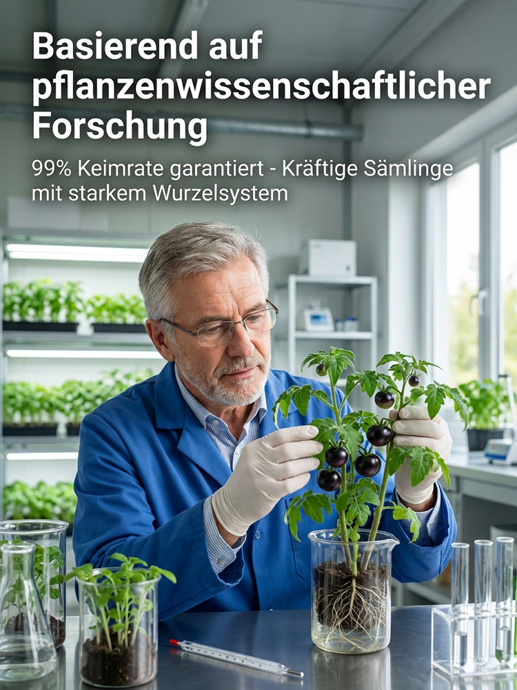 【Plant Now for a May Harvest】Premium Bavarian Black Pearl Tomato Seeds - No Staking Needed, 98% Germination Rate for Beginners, Blight-Resistant - 300+ Fruits per Plant