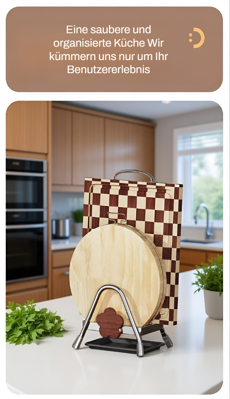 Praktischer Buchenholz-Schneidebrettständer für mehrere Bretter