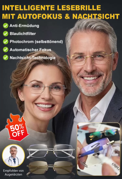 [Lageräumung] Original Jenaer Smarte Autofokus-Brille | Selbsttönend & Blaulichtfilter | 10g Ultraleicht