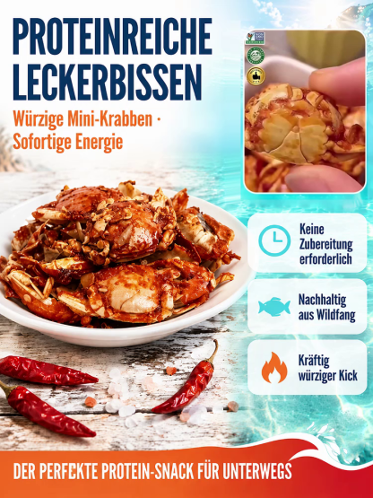Premium Tiefsee-Krabben Snack | Kalorienarm, Gebacken & High Protein