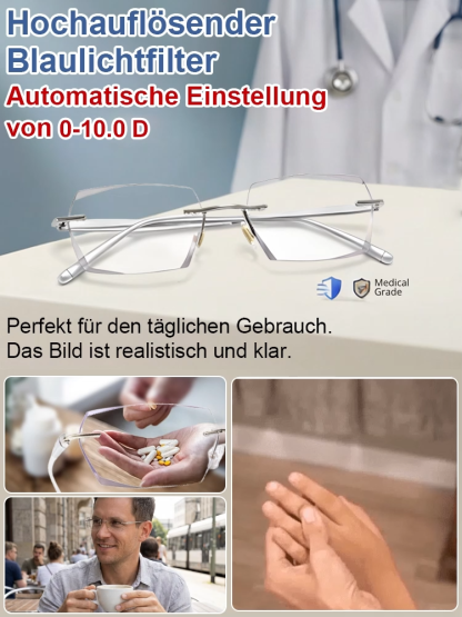 [Ohne Sehtest] Jena Optik-Technologie - „Sternenhimmel“ Smarte Gleitsichtbrille | Automatischer Fokus für Nah und Fern | Blaulichtfilter |Lichtempfindlicher Farbwechsel | Ultraleichter Titanrahmen 💎👓