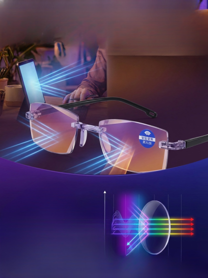 【Kein Sehtest Nötig】Adaptive Flüssigkristall Fokus Brille | Stufenlos -10 bis +10 dpt | MDR Zertifiziert | Ultraleicht 6g | Blaulichtfilter 👓