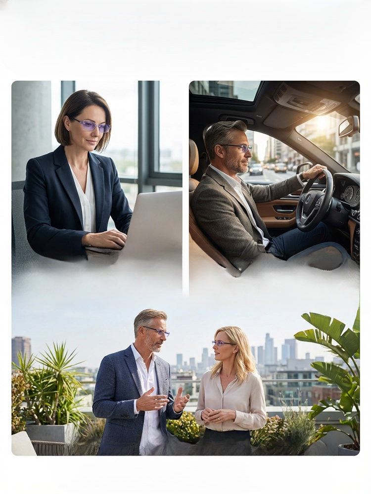 【Kein Sehtest Nötig】Adaptive Flüssigkristall Fokus Brille | Stufenlos -10 bis +10 dpt | MDR Zertifiziert | Ultraleicht 6g | Blaulichtfilter 👓