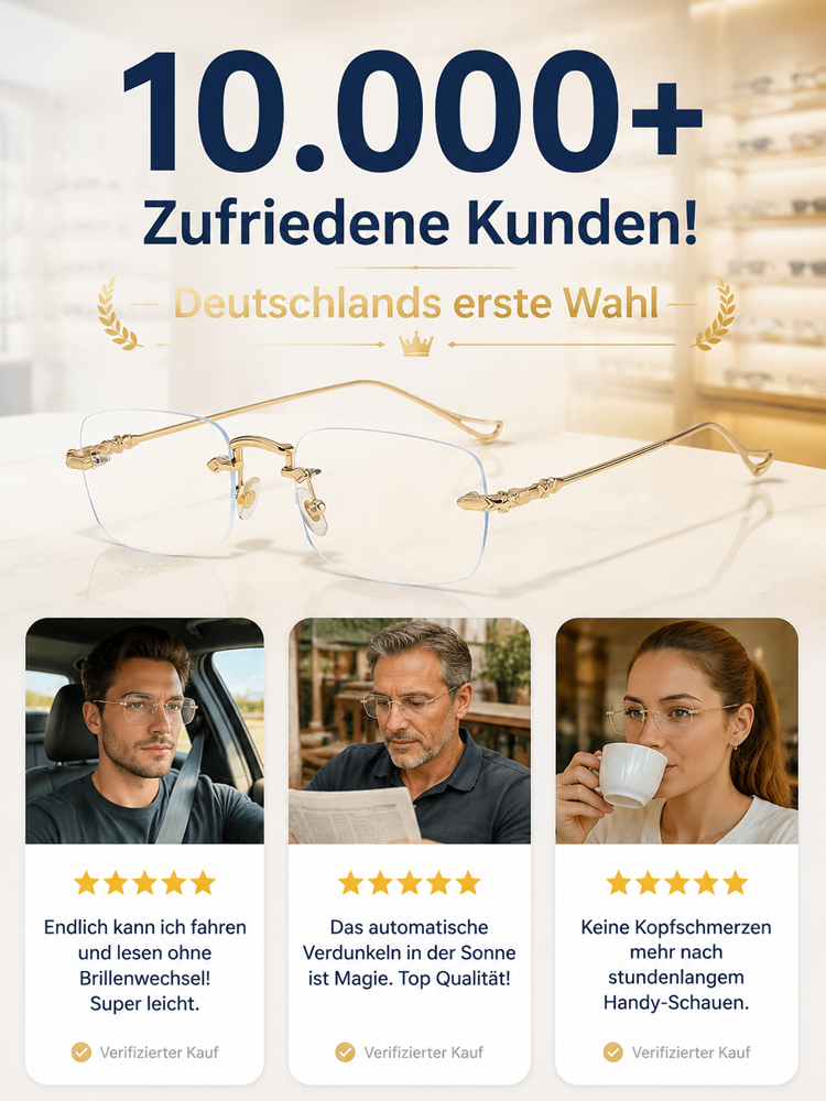 Smarte Autofokus-Brille Jena (1-10 Dioptrien) | TÜV-geprüft & Von Ärzten empfohlen