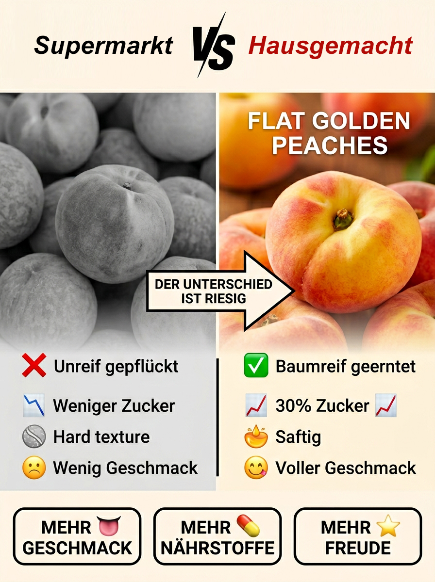 Goldener Tellerpfirsich-Setzling