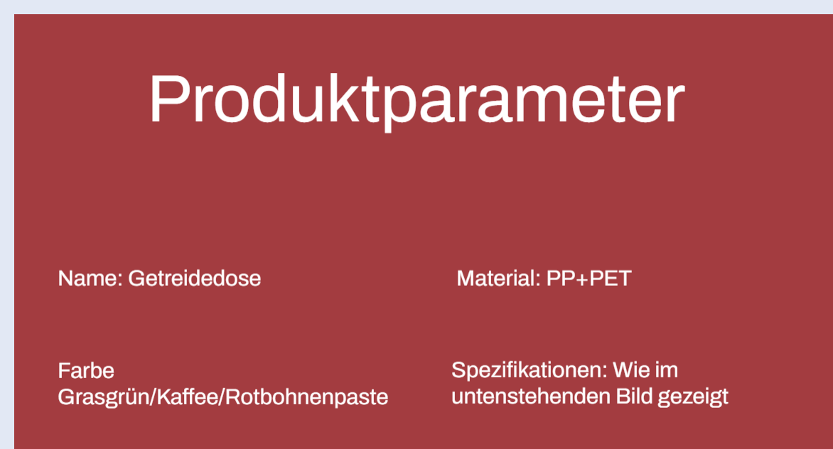 Transparente Vorratsdose für einfache Kontrolle des Inhalts