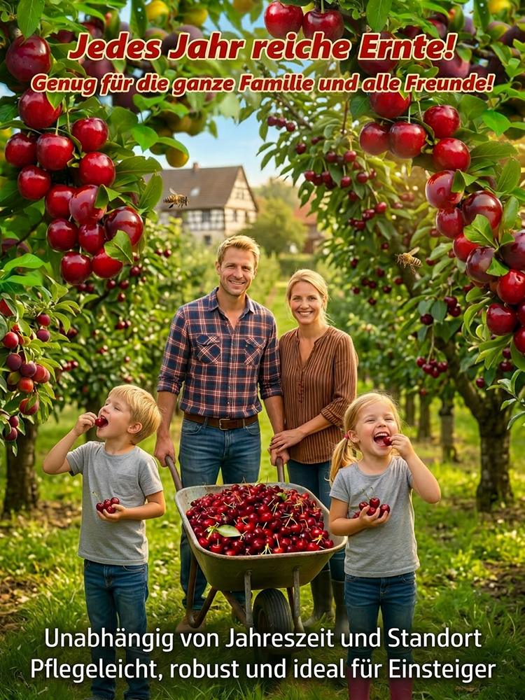 Wunderbaum Regina × Kordia: Kirschbaum-Setzling mit 99% Anwuchsrate | 2-3 Ernten pro Jahr | Jetzt pflanzen, im Juni ernten! | Gratis Versand