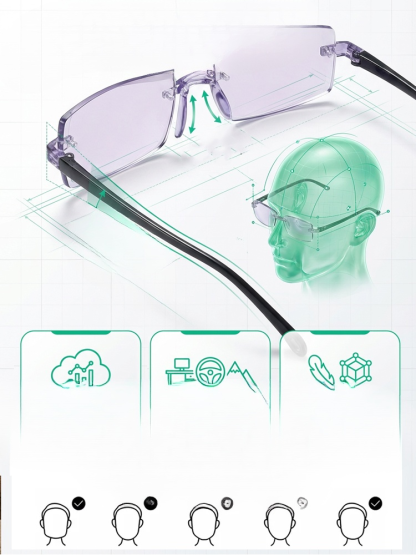 【Kein Sehtest Nötig】Adaptive Flüssigkristall Fokus Brille | Stufenlos -10 bis +10 dpt | MDR Zertifiziert | Ultraleicht 6g | Blaulichtfilter 👓