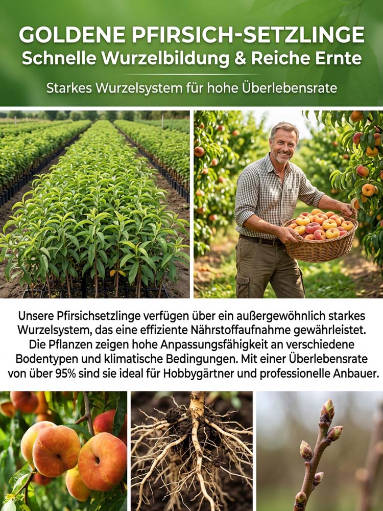 Goldener Tellerpfirsich-Setzling