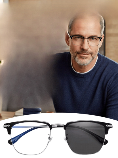 【Kein Sehtest Nötig】Adaptive Flüssigkristall Fokus Brille | Stufenlos -10 bis +10 dpt | MDR Zertifiziert | Ultraleicht 6g | Blaulichtfilter 👓