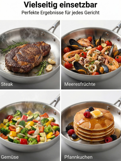 Edelstahlpfanne ohne Beschichtung