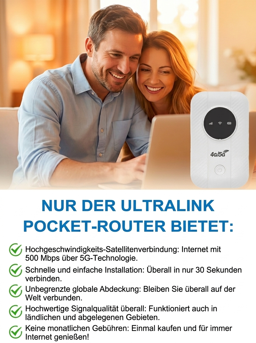 Einmal kaufen, lebenslangsurfen】Mini 5G WLAN-Router | Ohne SIM Keine Monatsgebühr Kein Vertrag | 500 Mbps Highspeed – Verbindet 10 Geräte, 12h Akku, Keine Monatsgebühren🚀🌐