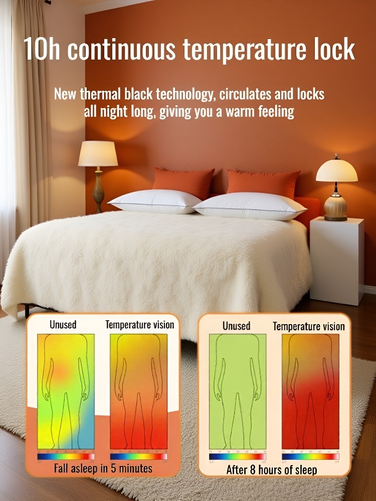 3-Second Rapid Heating Thick Wool Mattress 🌟 Experience the ultimate warmth and comfort brought by our 3-second rapid heating – an unprecedented sleep experience!