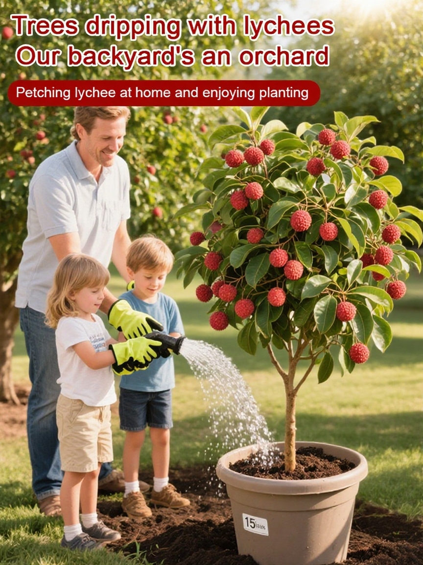 🍂 August Planting, September Harvest: Discover the Magic of Ultra-Fast Growing Lychee Saplings! 🥭 Ready for Juicy Results All Year Round, Right at Home 🌟