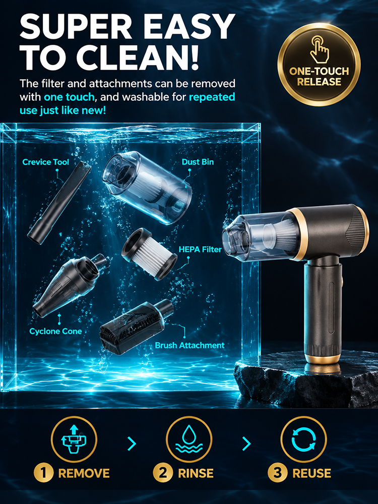 🌪️⚡ 32,000 Pa storm-force suction erases all dirt instantly!