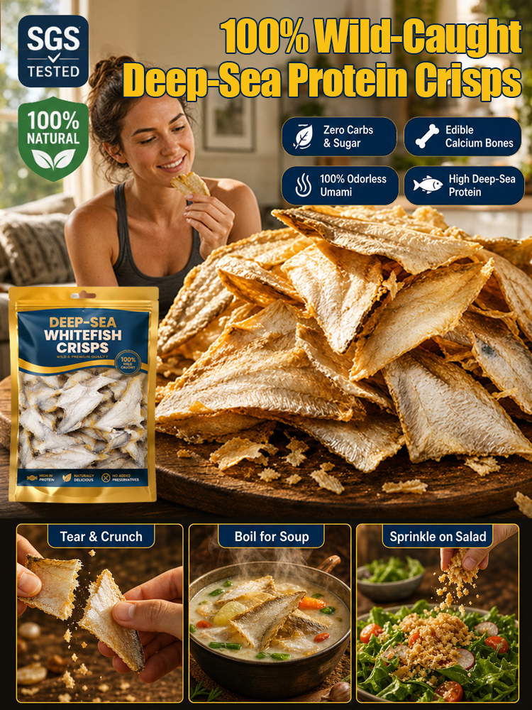 【Today's Special Offer:Buy 6 Get 3 Free】🌊Crispy Deep-Sea Fish Jerky | High Protein | Low Calorie 💪 FDA Certified Crisp Bite