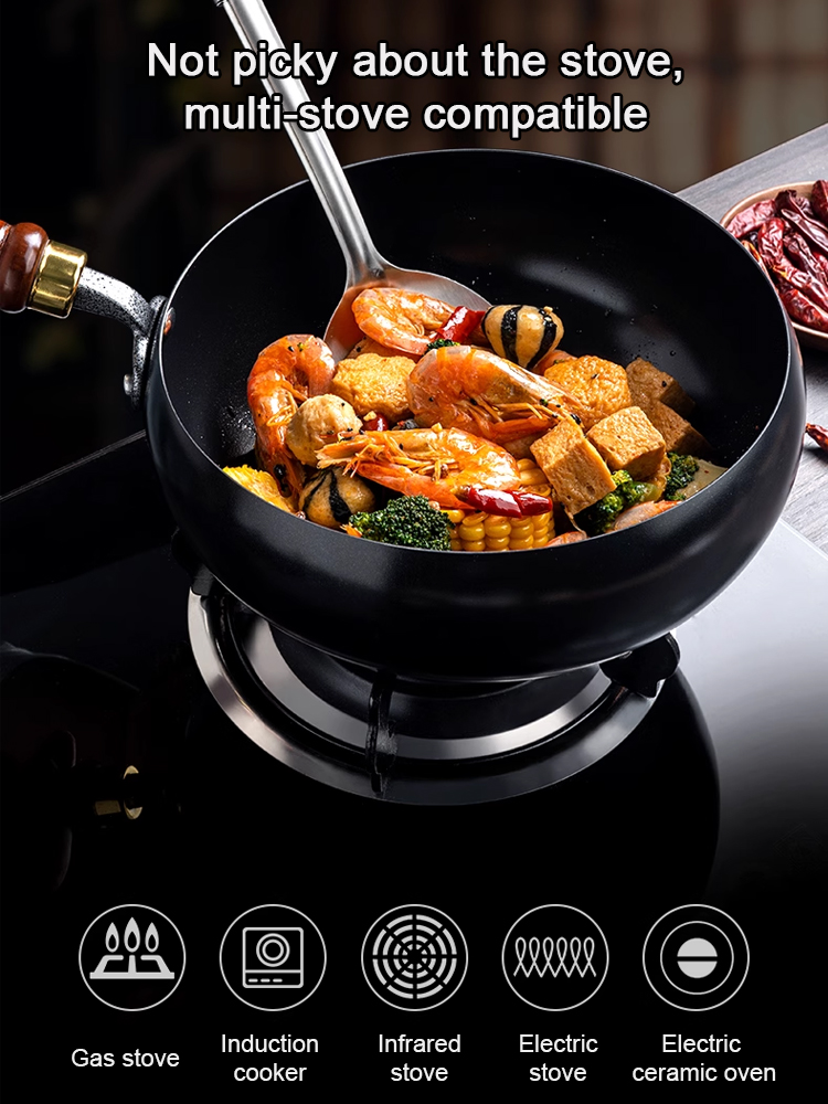 【Made in Japan】🍲28cm No-Coating Pure Iron Skillet - Won't Corrode or Damage for 100 Years, Buy Once, Use for a Lifetime❤️