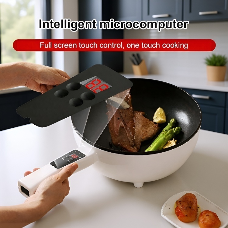 🍳Ultimate multi-functional smart frying pan⚡Faster frying, steaming, and stewing! PFOA-free, easy to clean ✨