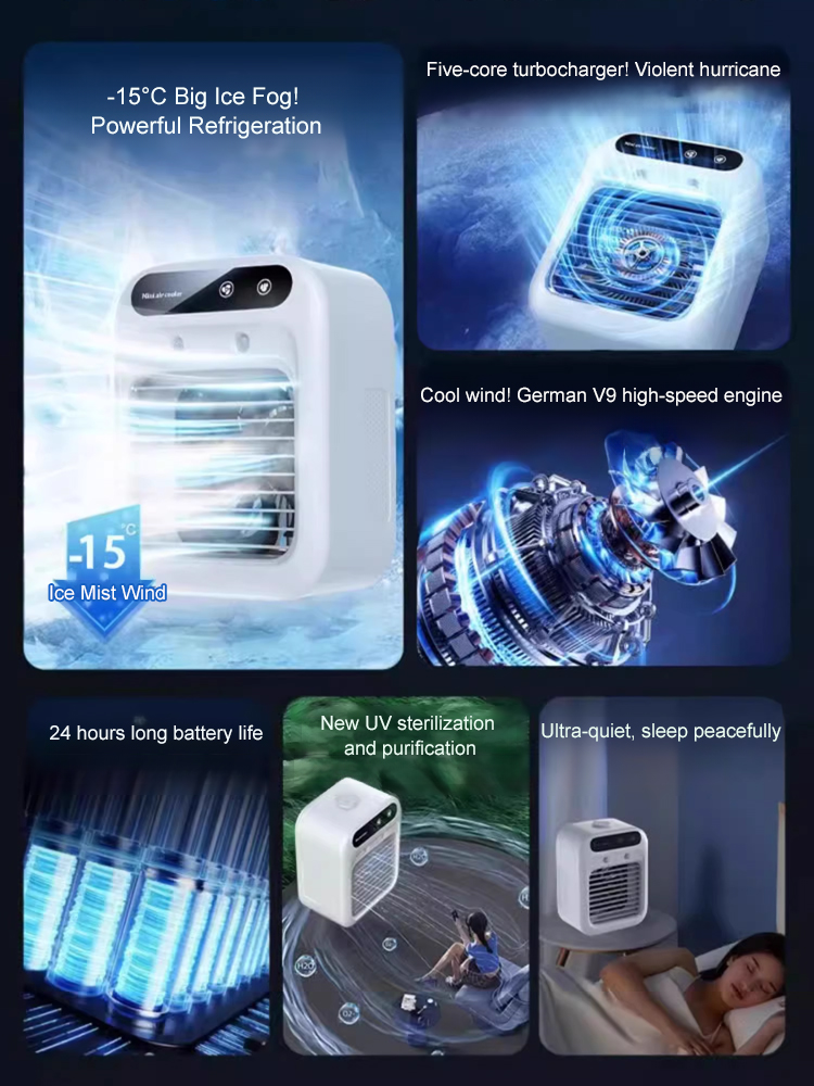 【Dual Expo Sales Champion】German V9 Silent Cooler! Rapid 10℃ Drop in 3 Minutes, Camping & Home Essential, NASA Technology, Launch Half-Price + 10-Year Warranty🌬️❄️