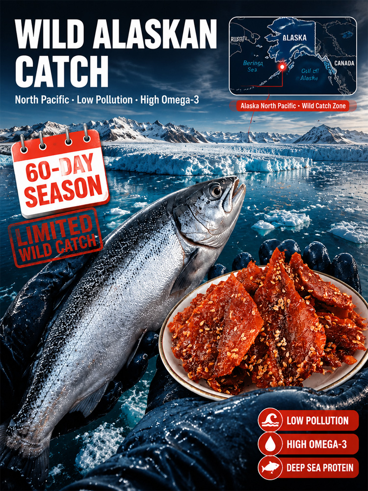 【200 pieces/pack】Wild Alaskan Pollock Jerky | High Protein - No Preservatives  Honey Spicy Sesame 🌶️🎣