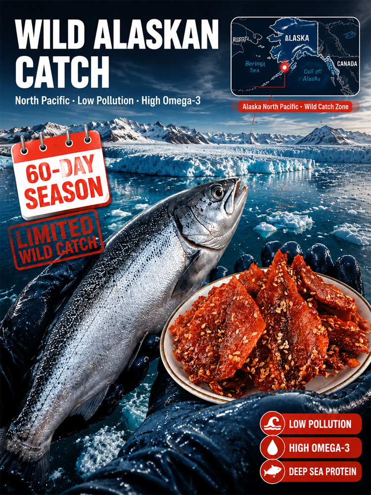 【200 pieces/pack】Wild Alaskan Pollock Jerky | High Protein - No Preservatives  Honey Spicy Sesame 🌶️🎣