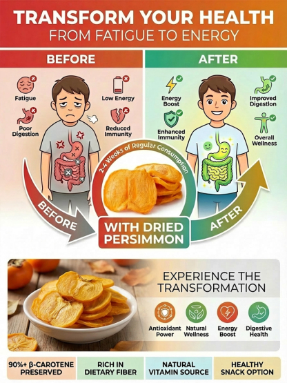Premium Japanese Wakayama Dried Persimmon Slices | USDA Organic Natural Sweetness | Soft ChewyTexture No Sugar Added 🍊 🍂