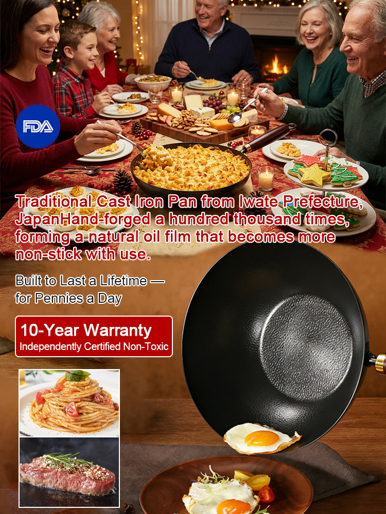 🔥🍳【Christmas Cooking Special】Explore the revolution of pure iron nonstick pans! Unleash deliciousness and nutrition! 🎈