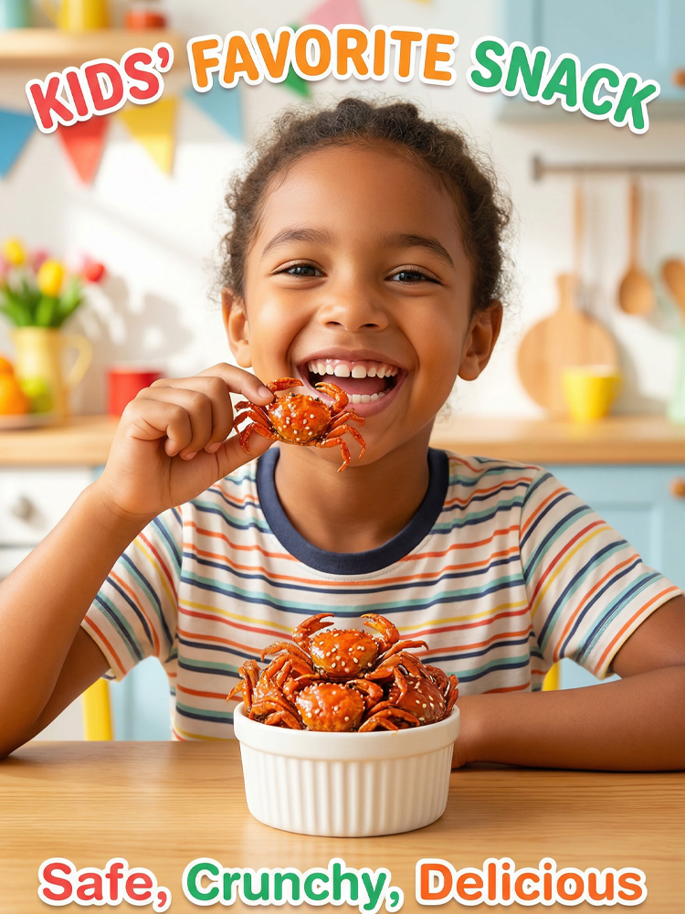 【200 crabs/bucket】 Low-fat, crispy, ready-to-eat crab meat snack from Japan