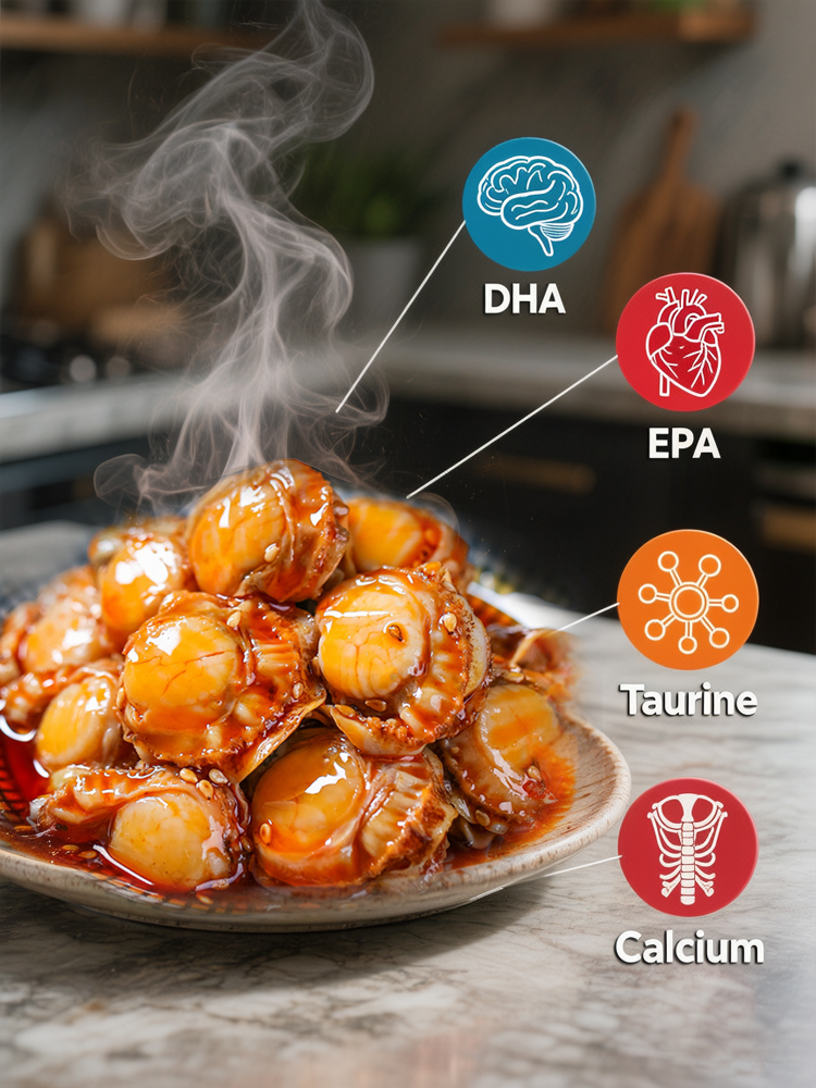 Wild Caught Normandy KingScallops(Canned) | Spicy Garlic Gourmet Seafood | Ready to Eat Keto Snack 🌊🦪