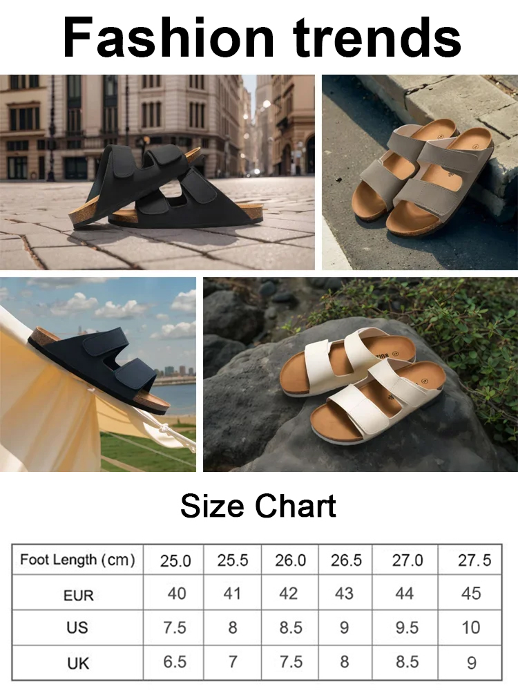 Experience Unmatched Comfort 🤩: Handcrafted Soft Cork Sandals Offering 37% More Arch Support 💪 and Eco-Friendly Design 🌱