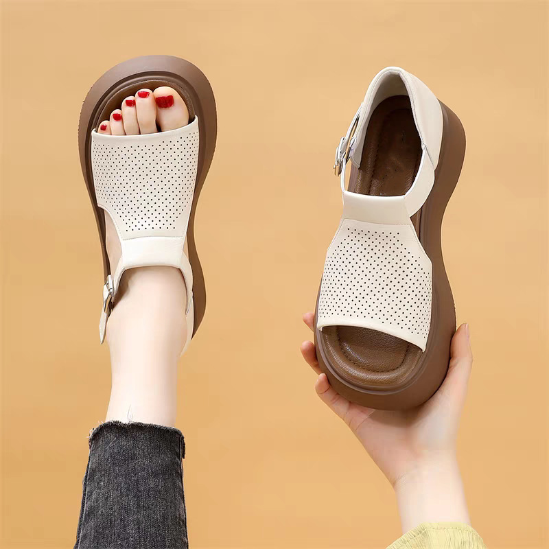 🌟 More fashionable: PLOVER fish mouth thick-soled Roman sandals - the perfect combination of comfort and elegance! 👡